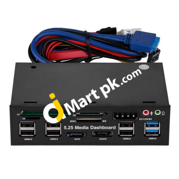 Multifunction Card Reader For Media Dashboard 5.25 Front Panel Usb 2.0 3.0 20Pin E-Sata Sata -